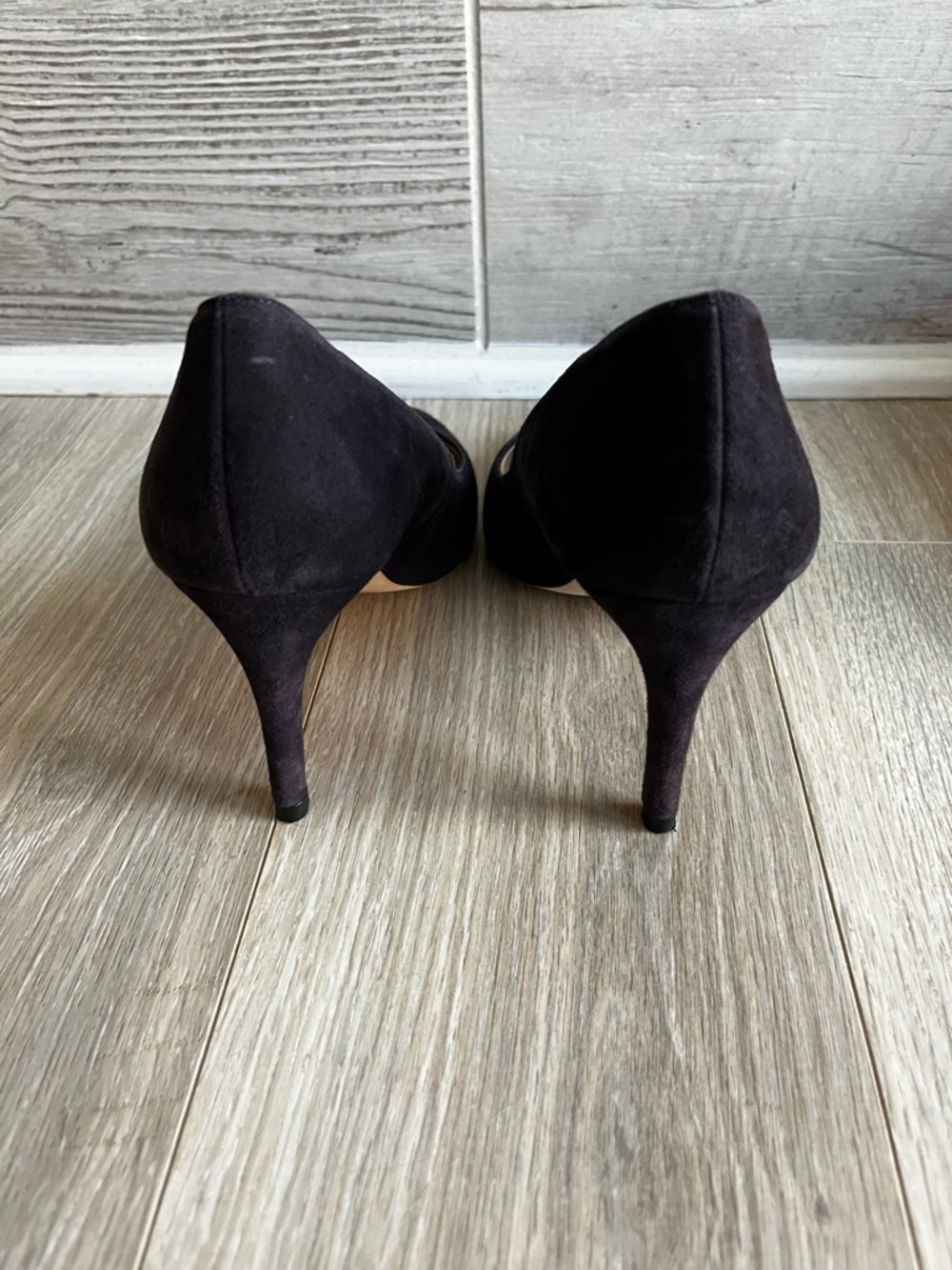 LK Bennett Women’s Dark Blue Suede Pointed-Toe Pumps 3 1/2” Heel Size 40 (US 10) - Picture 5 of 9